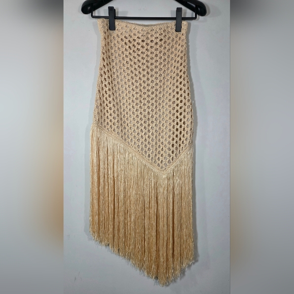A.L.C LEONA ASYMMETRIC FRINGE CROCHET SKIRT. - Picture 1 of 6